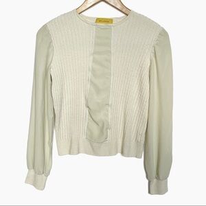 ST. john wool rayon silk ribbed knit blouse size small